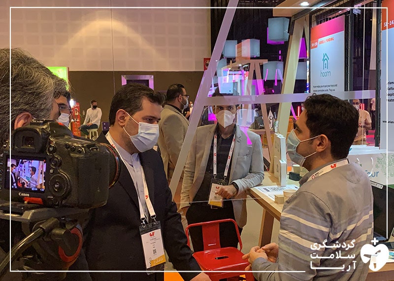 بازدید دکتر علی وحدت، رییس صندوق نوآوری و شکوفایی ریاست جمهوری ایران، از غرفه آریامدتور در نمایشگاه جیتکس 2020 دبی
