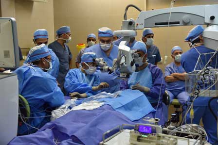 iranian eye doctors performing Eye surgery in operation room
